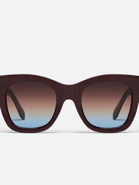 QUAY Women's AFTER HOURS NO-NS-2556 Chocolate Frame/Brown Blue Lenses Sunglasses